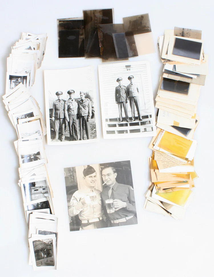 LOT OF 100 PHOTOS   100+ NEGATIVES OF WWII SOLDIERS IN PHILIPPINES   CAMP TYSON