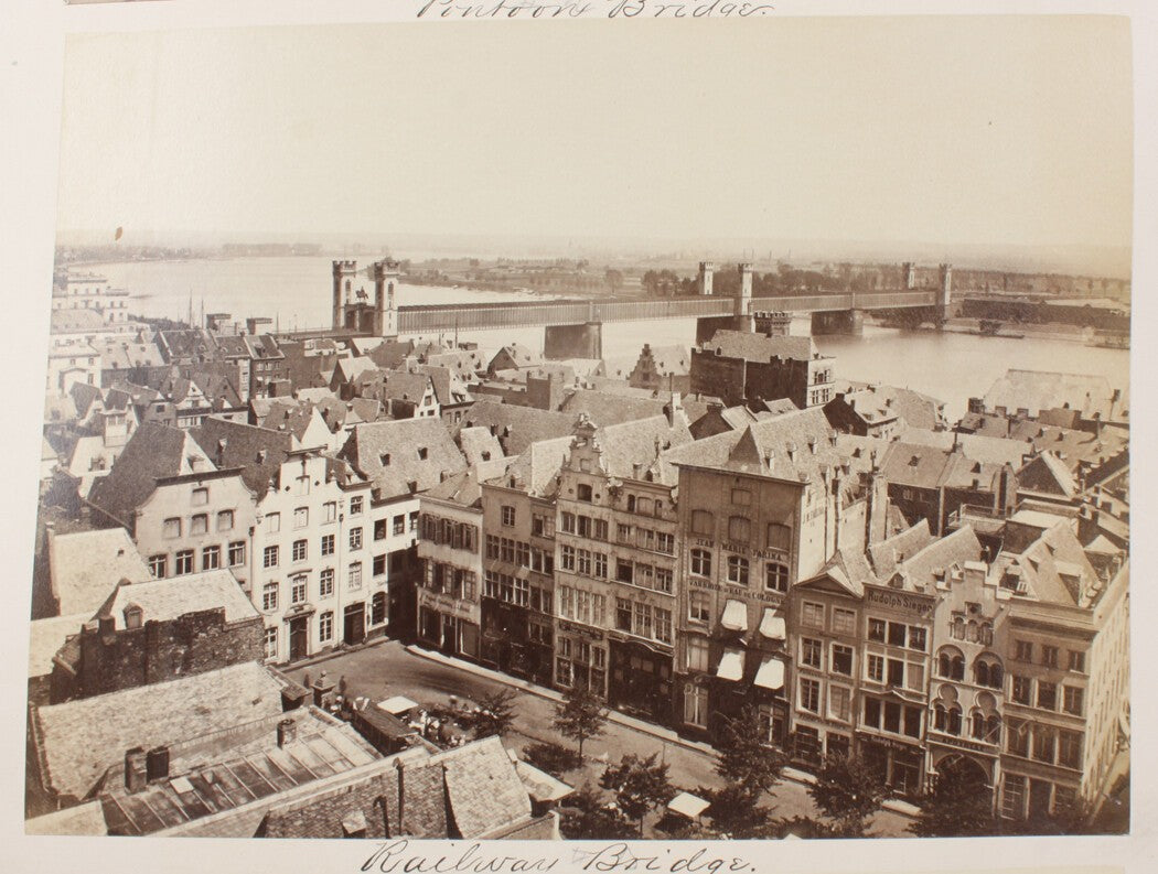 Vintage Cologne Germany Railway Bridge Photo - 8x10 Print, Travel Wall Art,