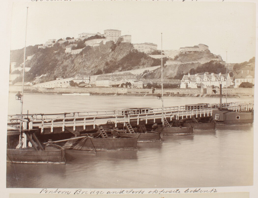 Vintage 8x10 Photo Print Pontoon Bridge to Ehrenbreitstein Fortress Rhine