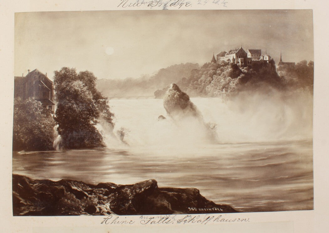 Vintage Rhine Falls Photo Print 8x10 - Schaffhausen near Zurich, Switzerland,