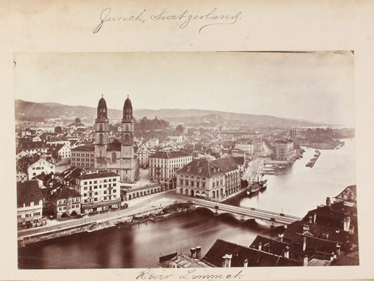 Vintage River Limmat Zurich Photo Print 8x10, Switzerland Wall Art, European