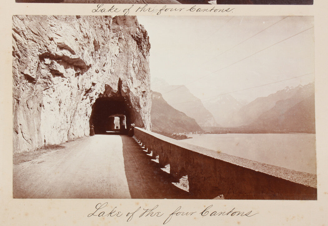 LAKE OF THE FOUR CANTONS, LAKE LUCERNE, SWITZERLAND. TUNNELS. 8x10 reprint