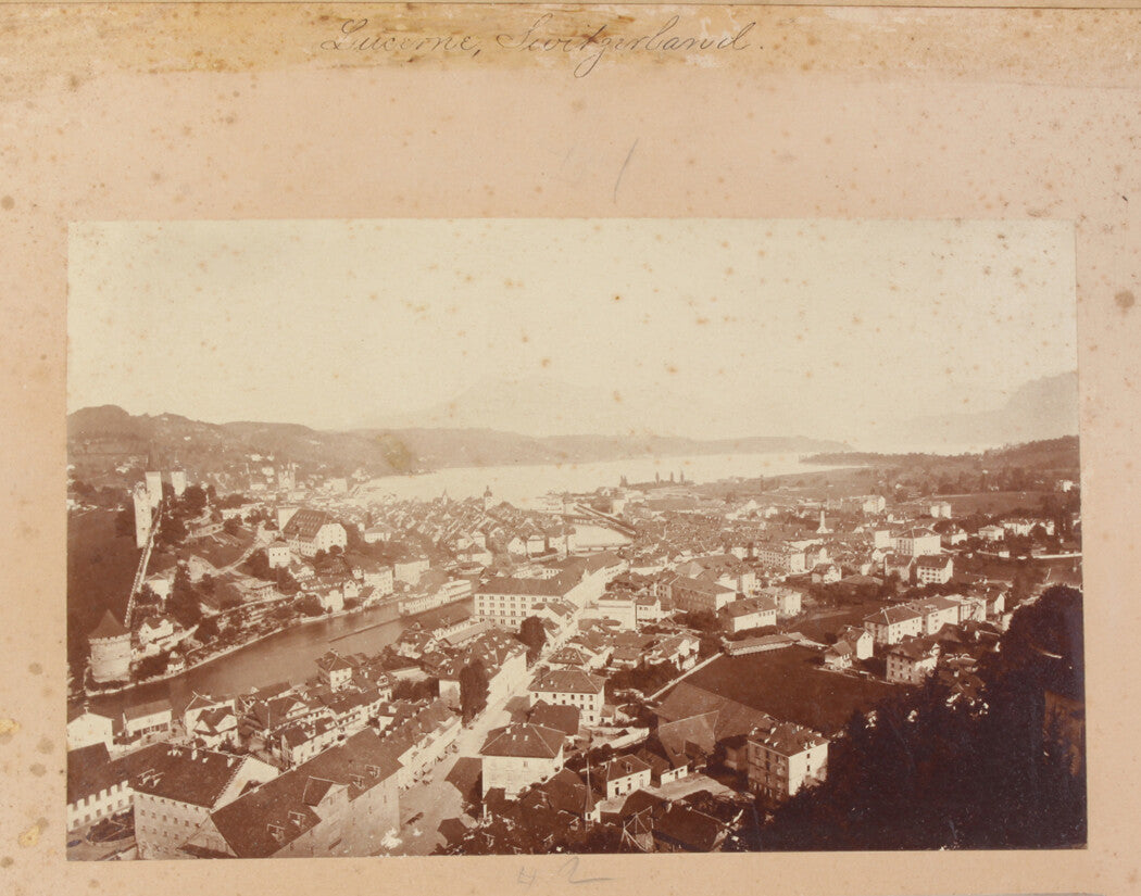 LUCERNE, SWITZERLAND. BIRDS EYE VIEW. 8x10 reprint