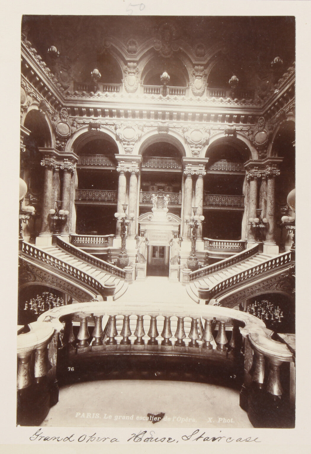 GRAND OPERA HOUSE STAIRCASE. PARIS, FRANCE. 8x10 reprint