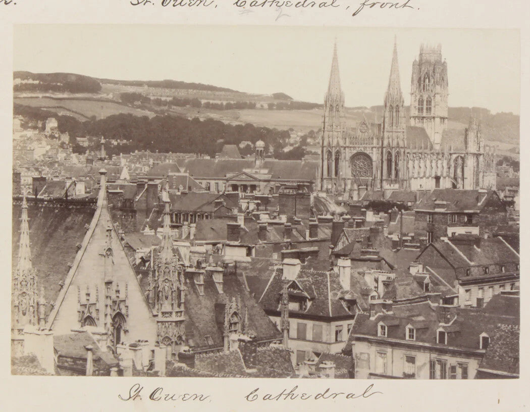 ST OUEN CATHEDRAL AND ROOFTOPS. ROUEN, FRANCE.  8x10 reprint