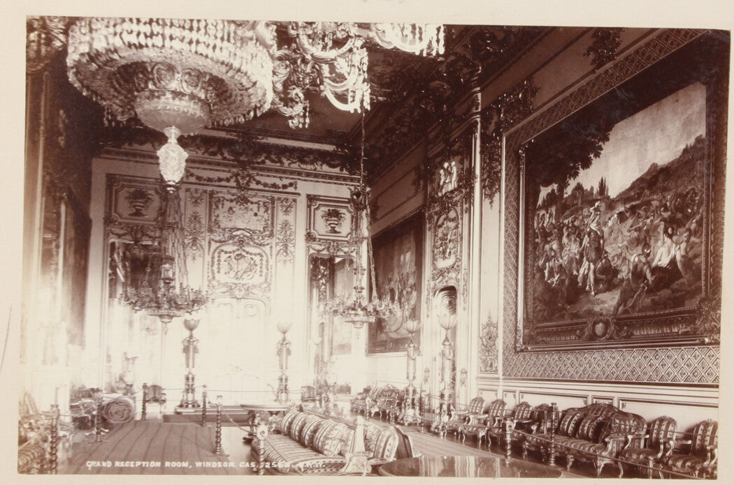 Vintage 8x10 Windsor Castle Grand Reception Room reprint photo London wall art,
