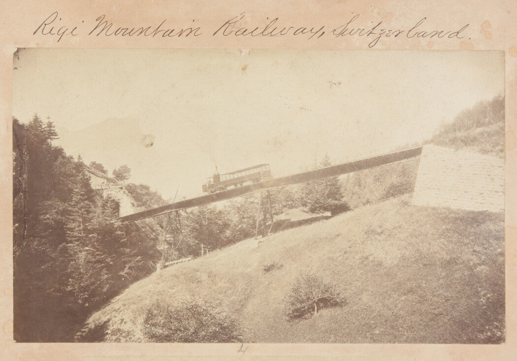 EARLY RAILWAY. RIGI MOUNTAIN, SWITZERLAND. 8x10 reprint