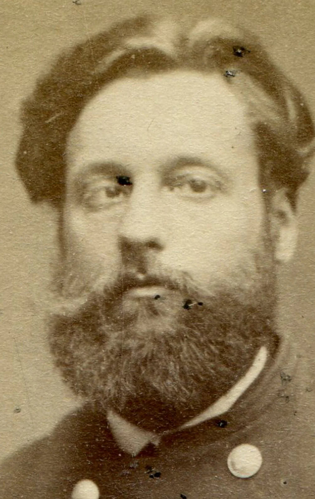 FRENCH MILITARY OFFICER, FULL BEARD, CROSSED EYES. CDV.