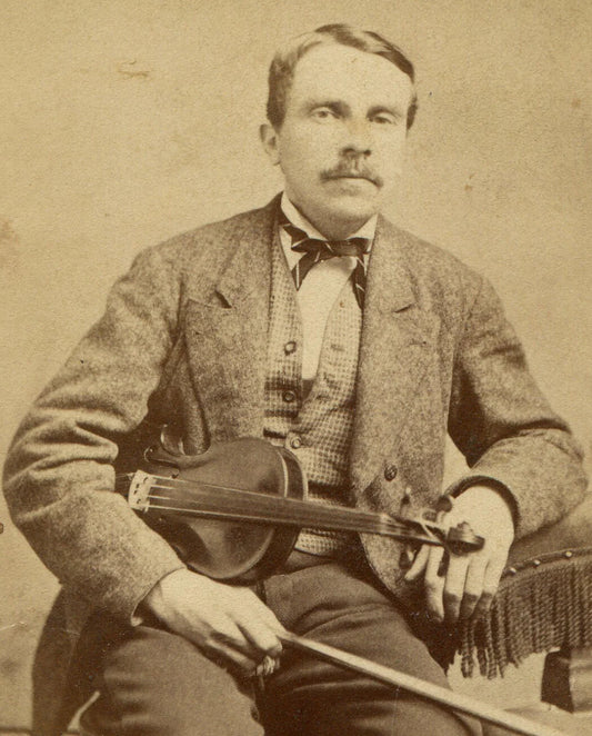 MUSICIAN POSED WITH VIOLIN AND BOW. PROFESSOR  J.N. GOODALL. CDV. WISCASSET, ME.