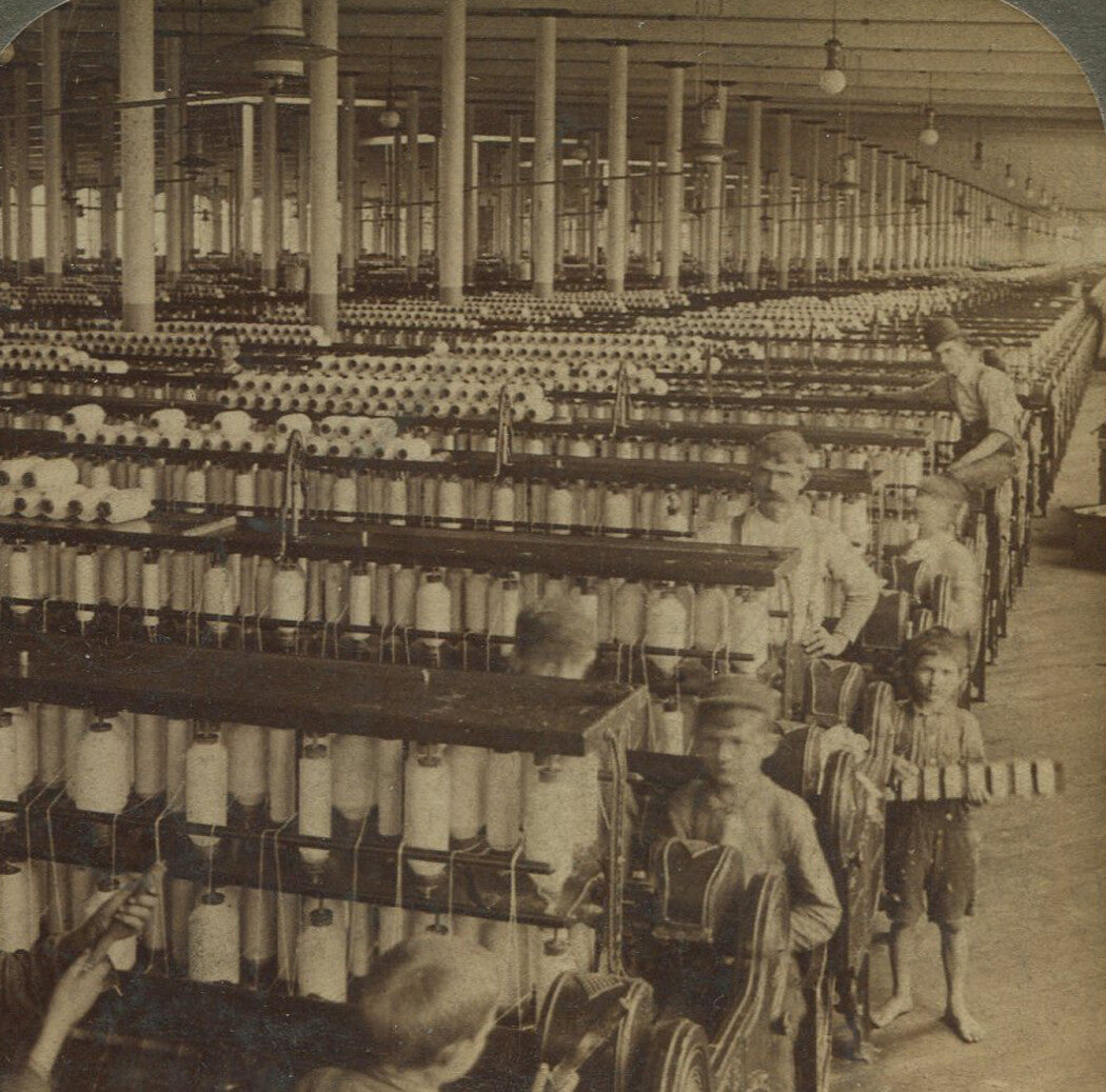 OCCUPATIONAL, CHILD LABOR COTTON MILL. STEREOVIEW. COLUMBIA, S.C.