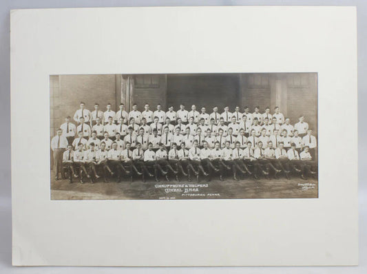 1928 10X20 PHOTO OF CHAUFFEURS   HELPERS OF GIMBEL DEPARTMENT STORE - PITTSBURGH