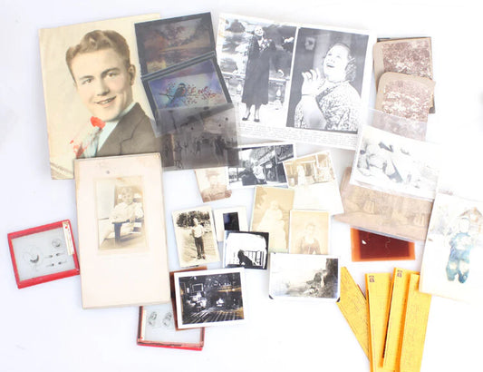 VINTAGE PHOTOGRAPHIC COLLECTION OF 30+ PHOTOS, TINTYPES, NEGATIVES, CDVS,   MORE