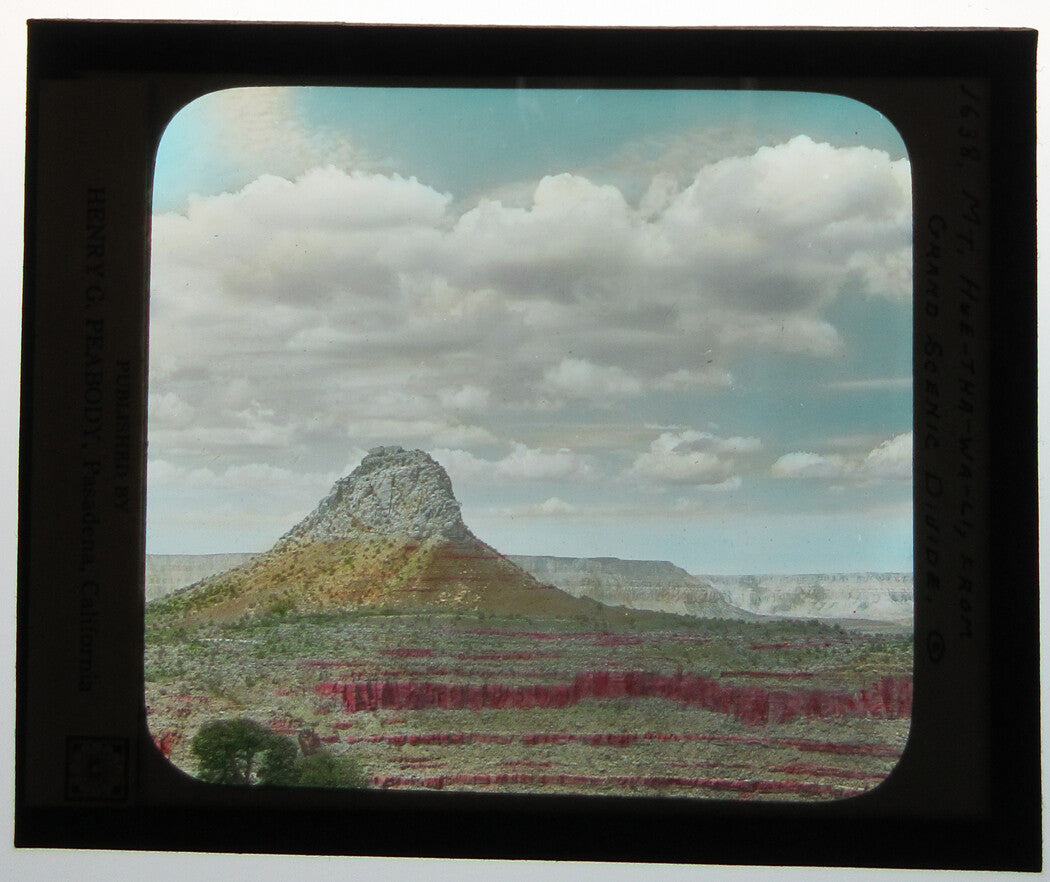 GRAND SCENIC DIVIDE. GRAND CANYON, AZ. PHOTO ON GLASS, HAND COLORED.