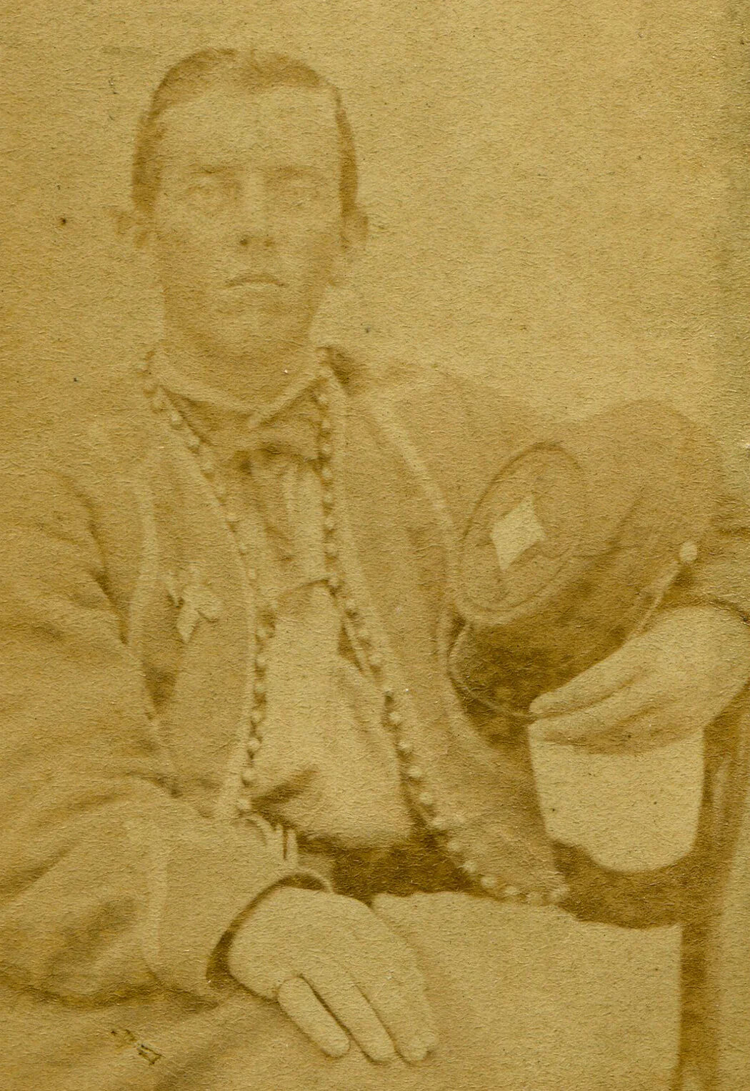 CIVIL WAR SOLDIER, ZOUAVE UNIFORM. SOUTH READING, MASS. CDV.
