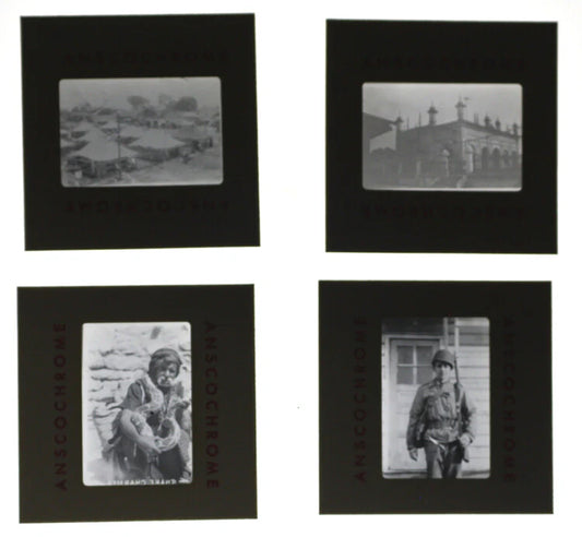 35MM SLIDES OF WWII SOLDIER IN INDIA W/ SOLDIERS, ELEPHANTS, MORE - SET OF 95