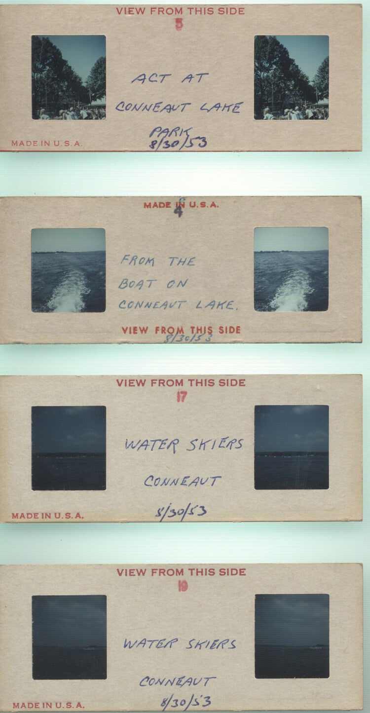 1953 STEREOVIEW SLIDES OF CONNEAUT LAKE IN THE SUMMER - SET OF 16