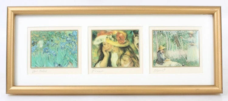 Mini Framed Prints on Glass of Van Gogh, Renoir, & Monet
