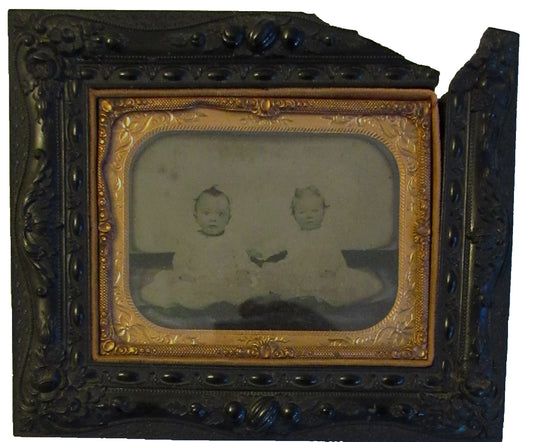 Vintage Tintype, Adorable Young Siblings