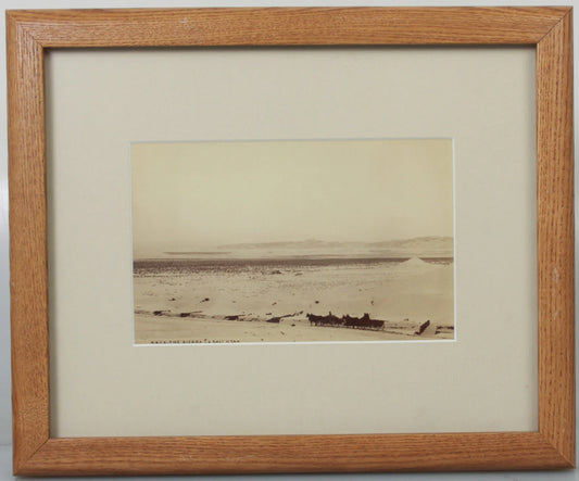 WILLIAM HENRY JACKSON, WAGON IN SIERRA, LA SAL, UTAH. CABINET CARD. 8 X 10 FRAME