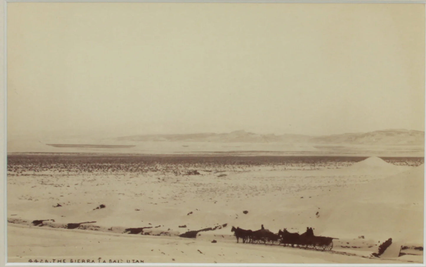 WILLIAM HENRY JACKSON, WAGON IN SIERRA, LA SAL, UTAH. CABINET CARD. 8 X 10 FRAME