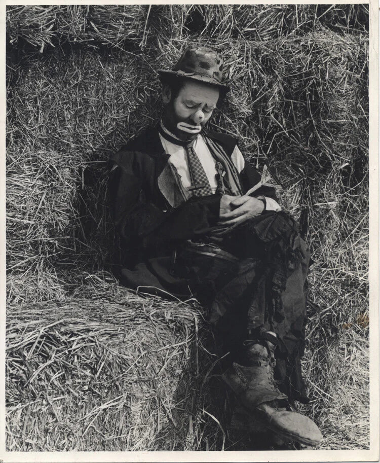 ORIGINAL 1944 8X10 PORTRAIT OF EMMETT KELLY, WEARY WILLIE CLOWN BY H.A. ATWELL