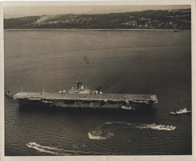 8X10 PHOTOS OF USS LEXINGTON WWII AIRCRAFT CARRIER - SET OF TWO