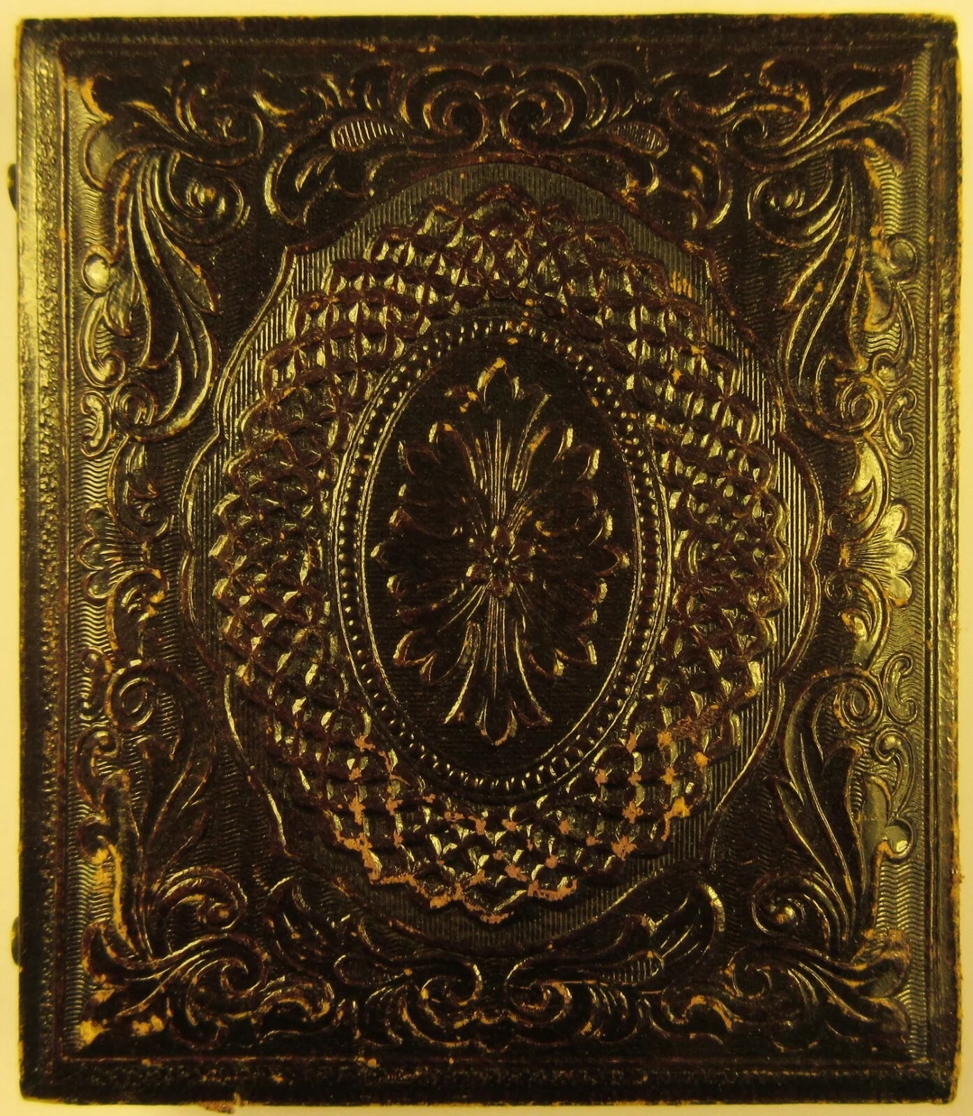 OCCUPATIONAL, FIREMAN/TRAIN OPERATOR. TINTED 6TH PLATE AMBROTYPE. FULL CASE.