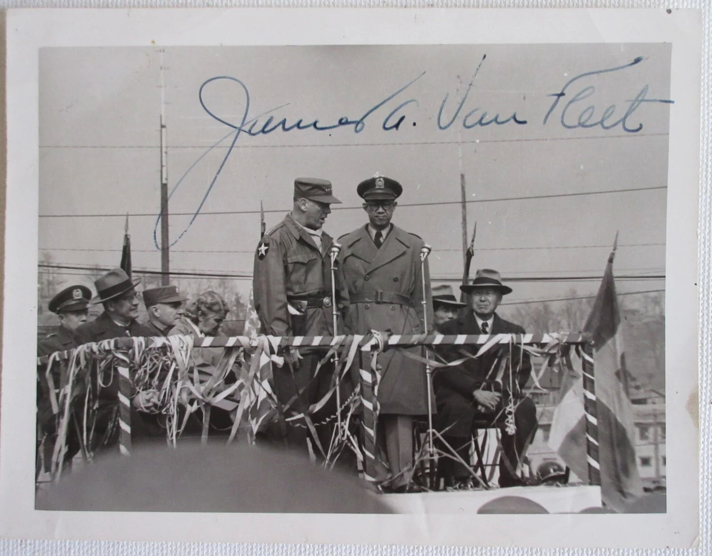 U.S./KOREA MILITARY CEREMONY. SIGNED BY COMMANDER JAMES A. VAN FLEET.
