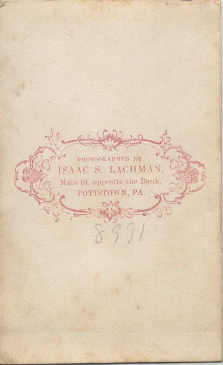 CDV OF ADORABLE CHILD IN ORNATE CHAIR - POTTSTOWN, PA