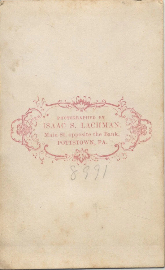 CDV OF ADORABLE CHILD IN ORNATE CHAIR - POTTSTOWN, PA