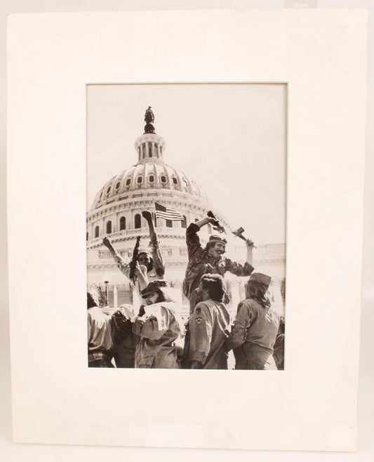 1971 11X14 PHOTO OF VIETNAM VETERNS ANTI-WAR MARCH AT US CAPITOL BUILDING