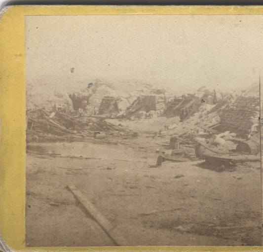 1860 CIVIL WAR STEREOVIEW OF FORT WAGNER - MORRIS ISLAND, SC