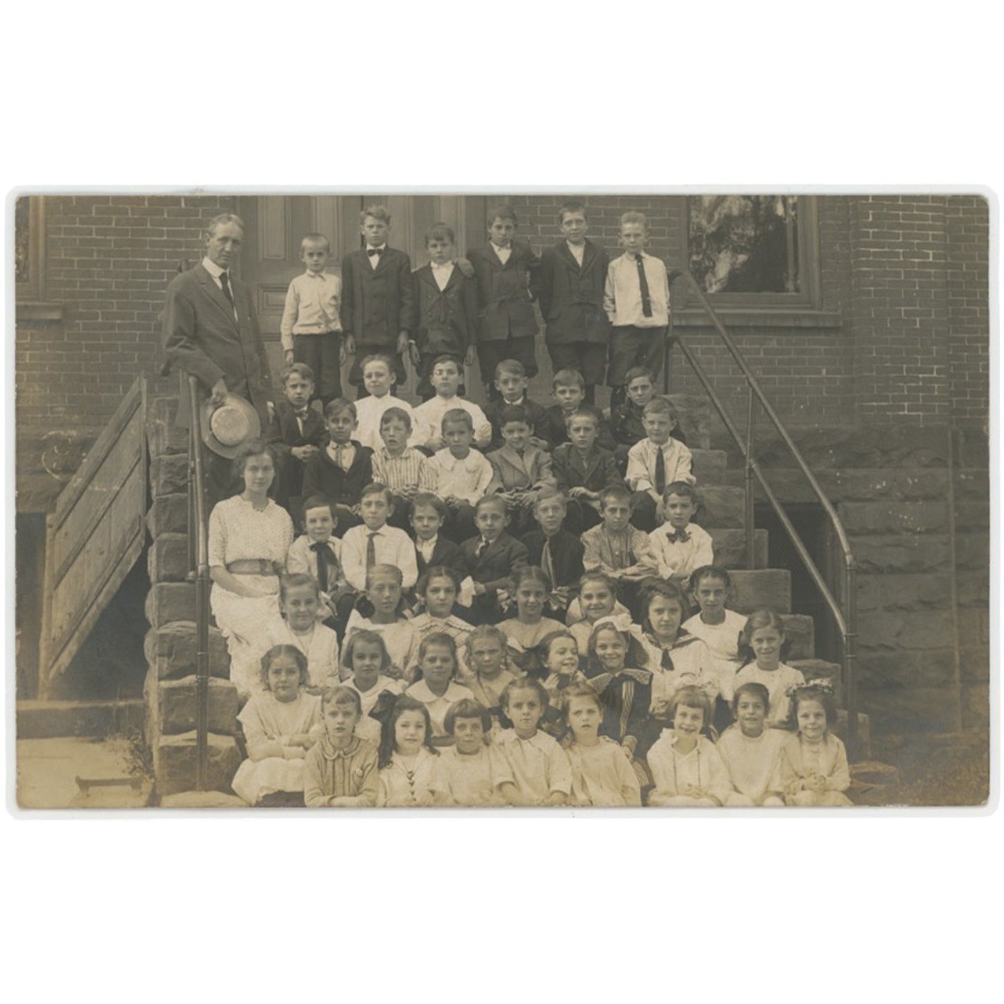 Vintage 1914 School Photos - Set of 2, Black & White Classroom Era Prints,