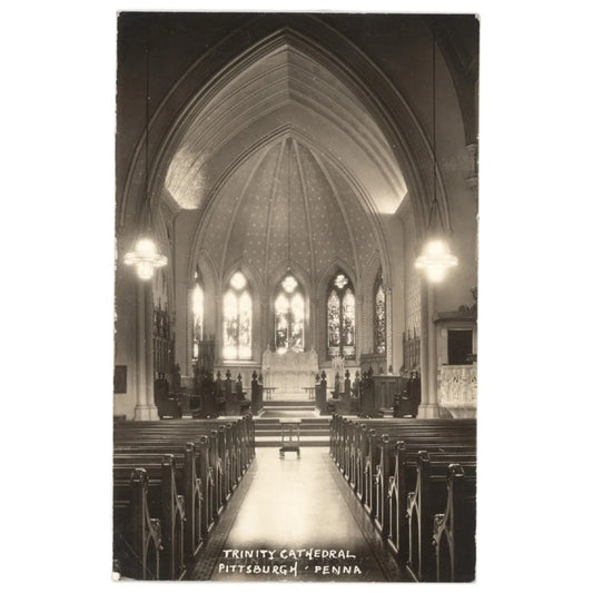 VINTAGE PHOTO - TRINITY CATHEDRAL INTERIOR - GOTHIC CHURCH PITTSBURGH PA