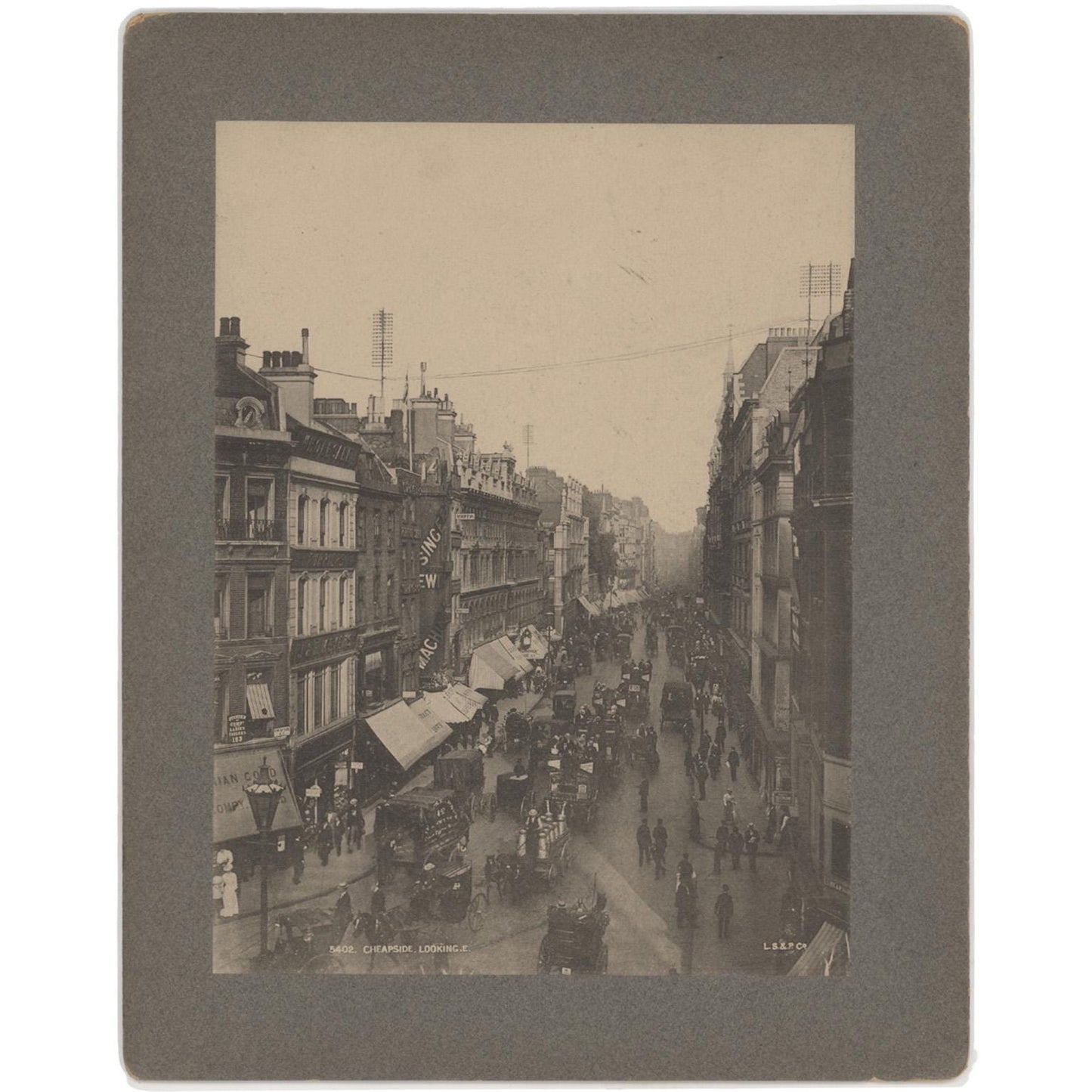 Antique 1887 Cheapside London Photograph with Handwritten Poem