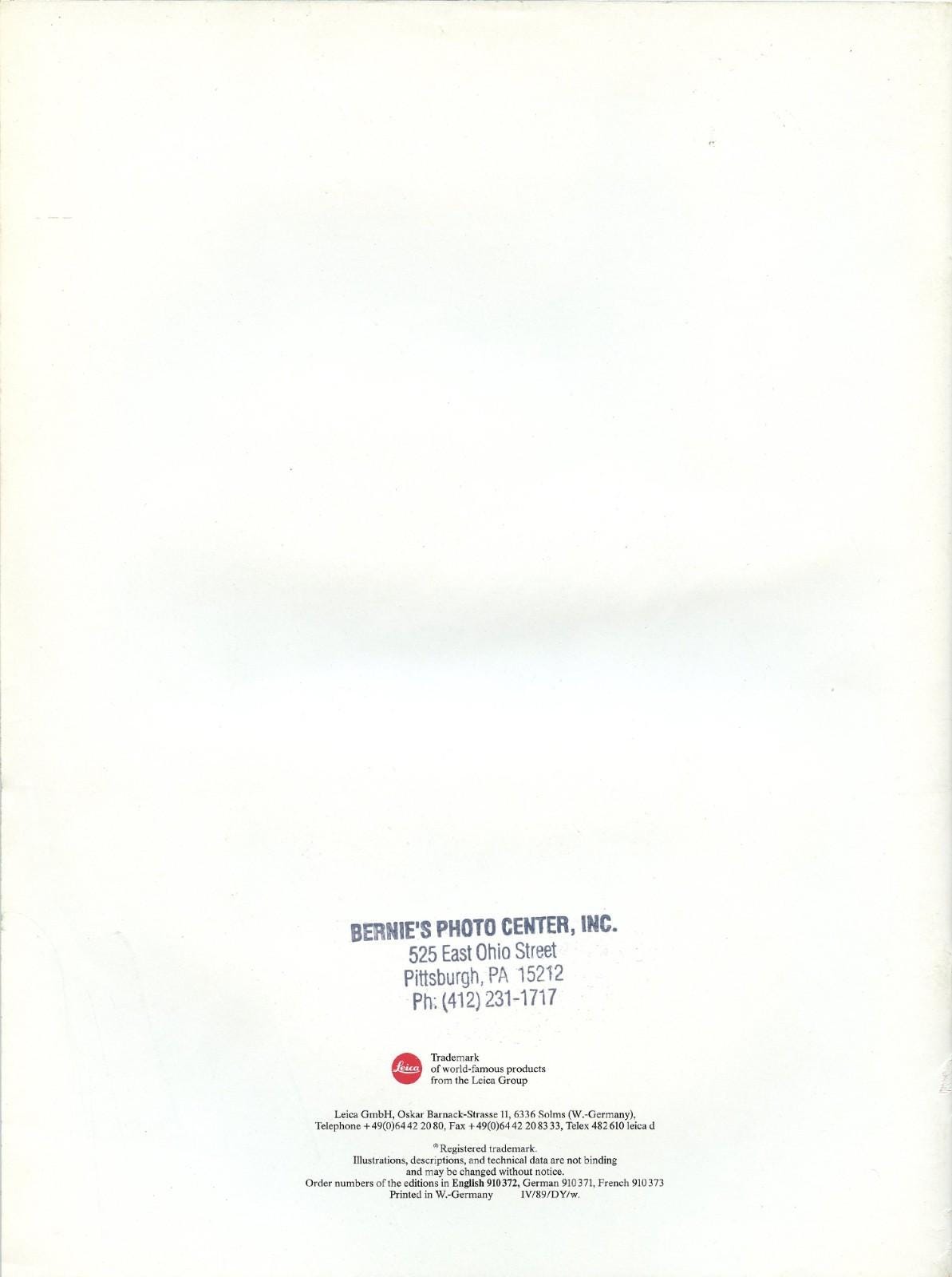 Original Promo Brochure Leica R5 Camera