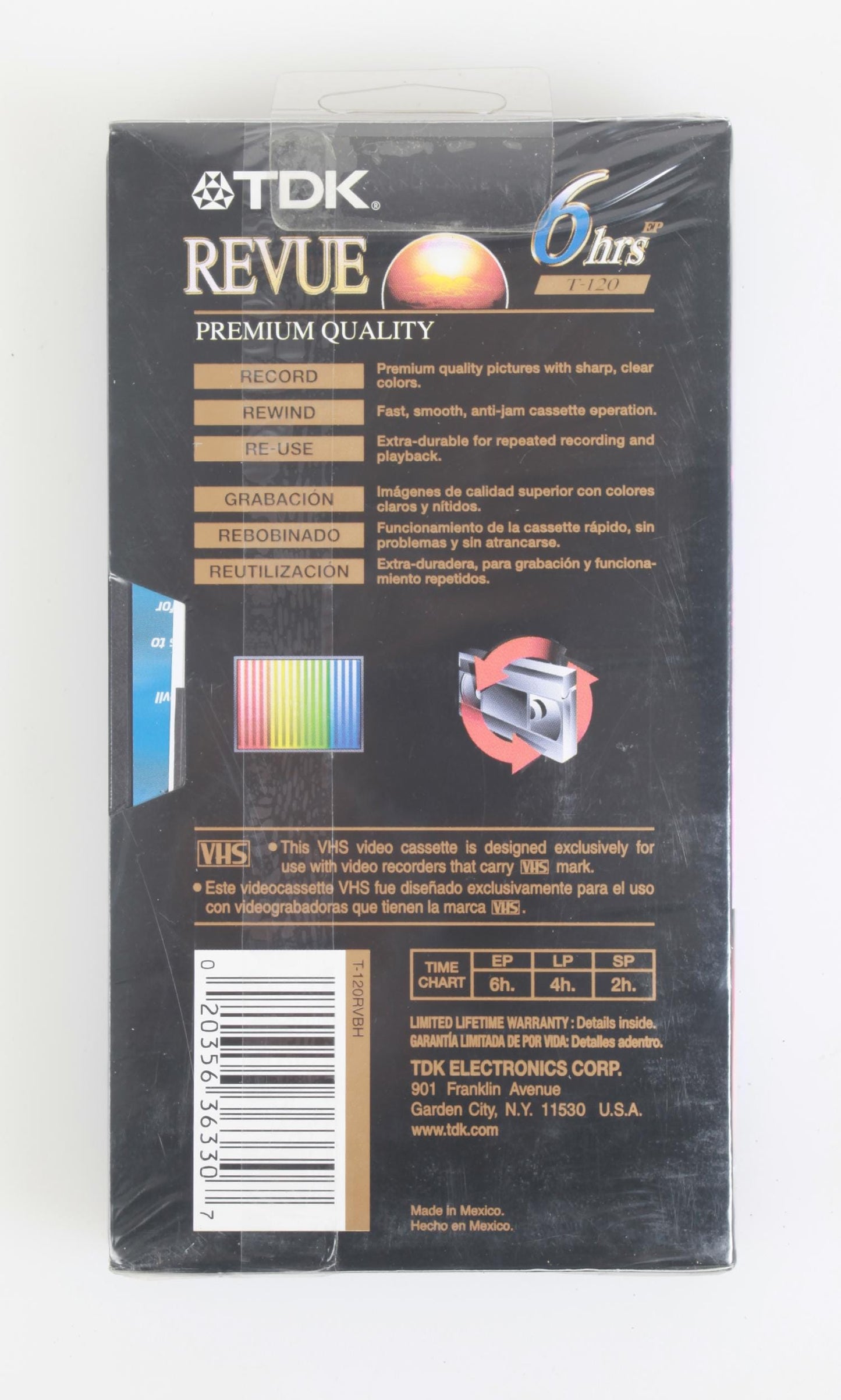 Vintage Sealed TDK Revue T120 VHS Tape 6 Hours