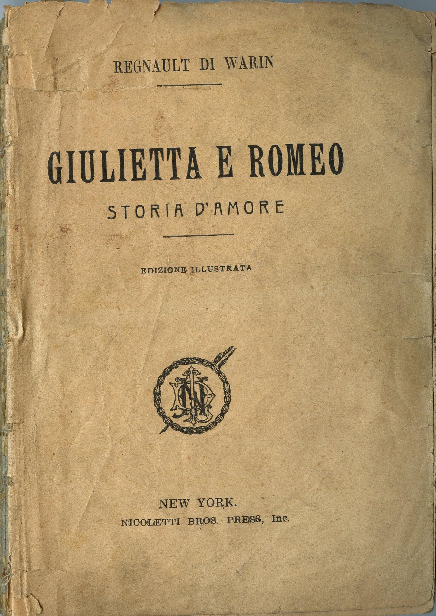 Vintage Italian Romeo and Juliet Play Script
