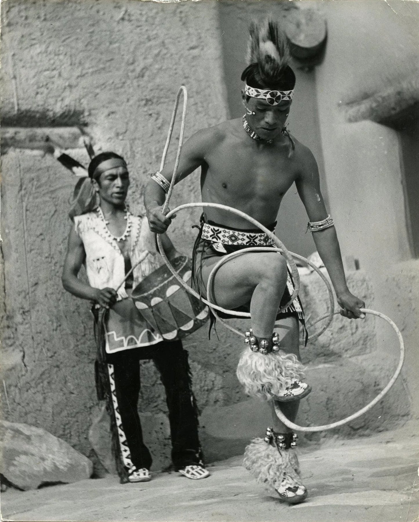 Original 1946 B&W Silver Photo Native American Hoop Dance