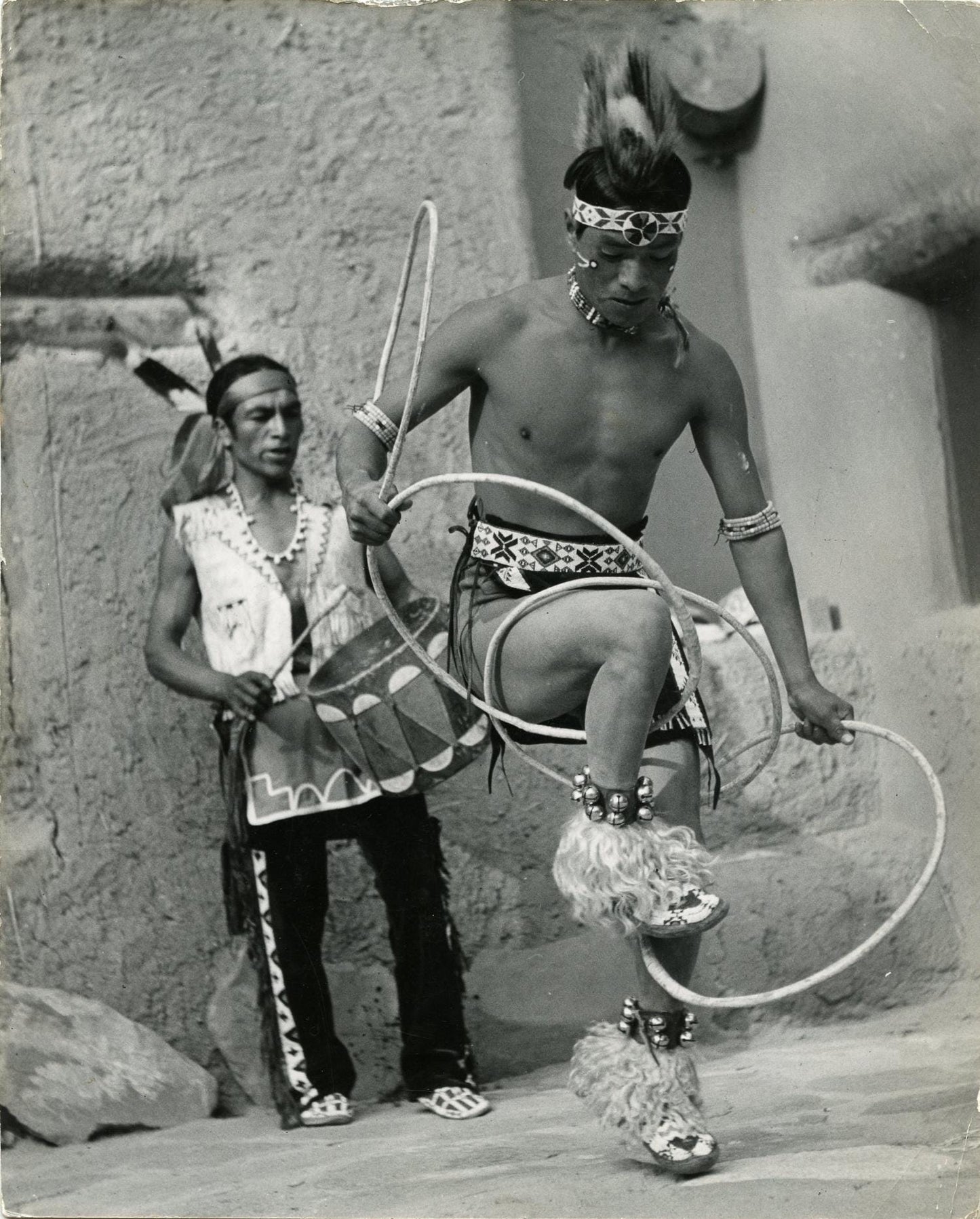 Original 1946 B&W Silver Photo Native American Hoop Dance