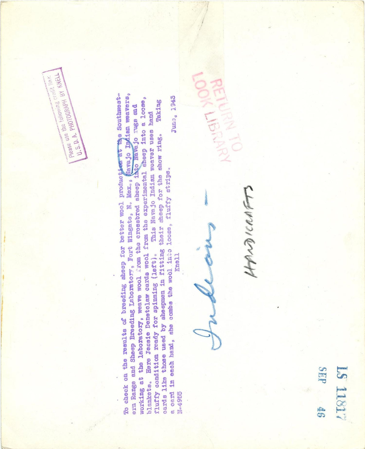 Vintage 1943 Silver Photo Navajo Weaver Carding Wool