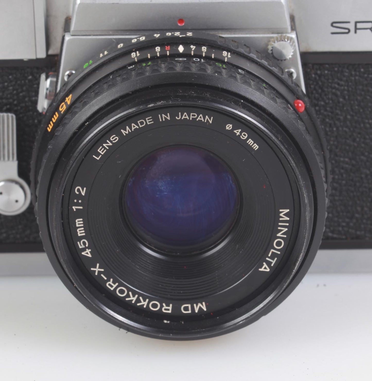 Minolta SR-1S 35mm SLR Film Camera w/Cold Shoe and 45mm f/2 Lens Tested Working
