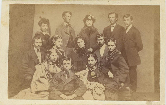 Vintage CDV Large Group Photo