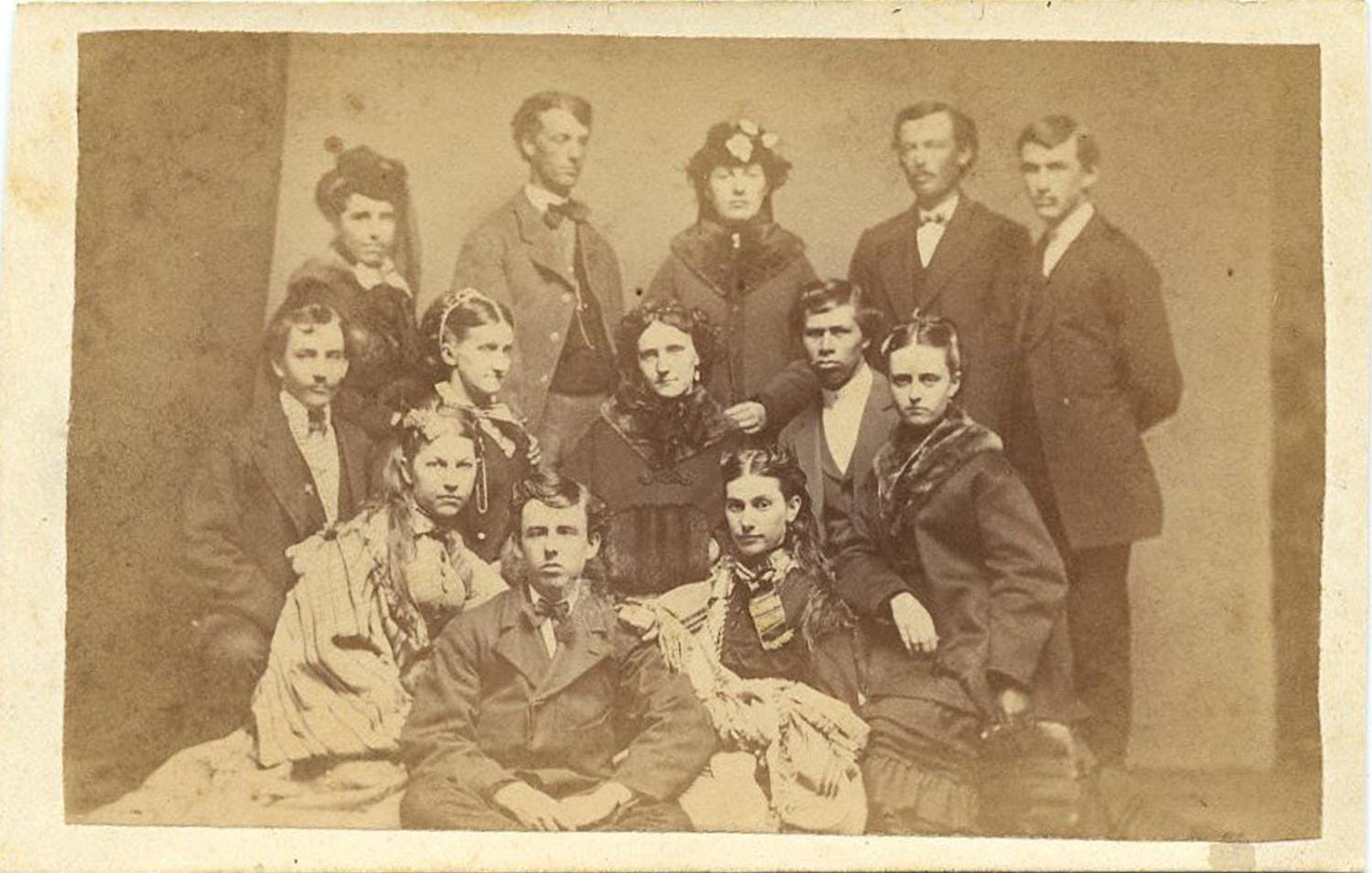 Vintage CDV Large Group Photo