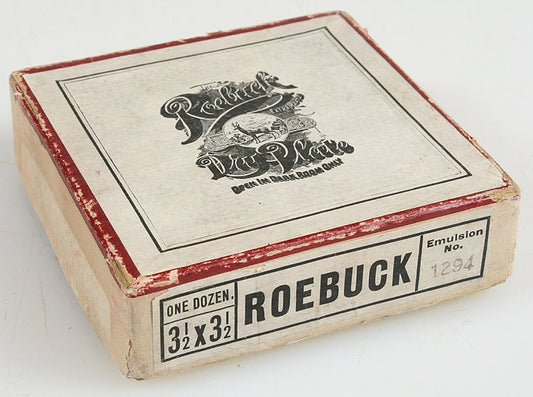Dry Plate Roebuck Full Unused Box of Plates, 3 1/2 X 3 1/2 Inches