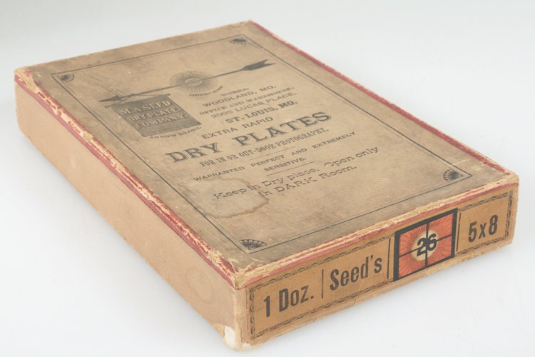 Photographic Dry Plate Box 5x8 M.A. Seeds, Empty Box