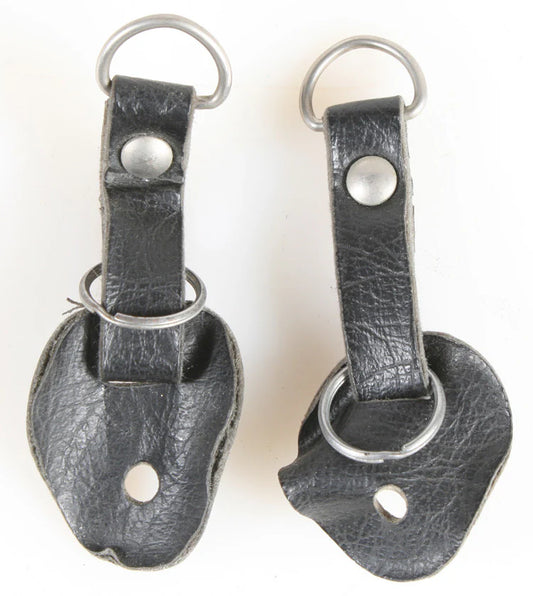 CAMERA STRAP BLACK LEATHER LUG PROTECTORS