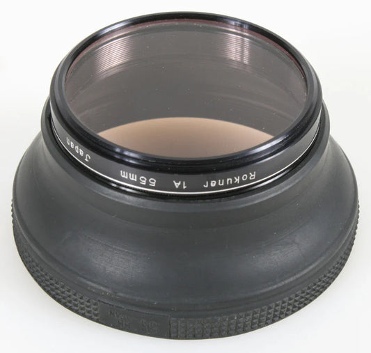 55MM RUBBER LENS HOOD WITH SKY 1A FILTER