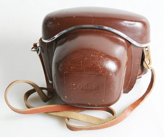 KODAK BROWN LEATHER CASE FOR RETINA 11F WITH STRAP SOLD AS IS