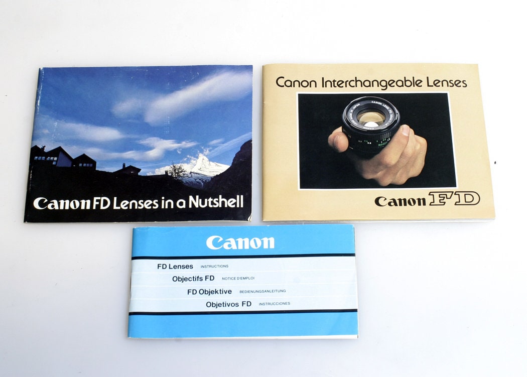 Canon Camera Lens Booklets, Set of 3